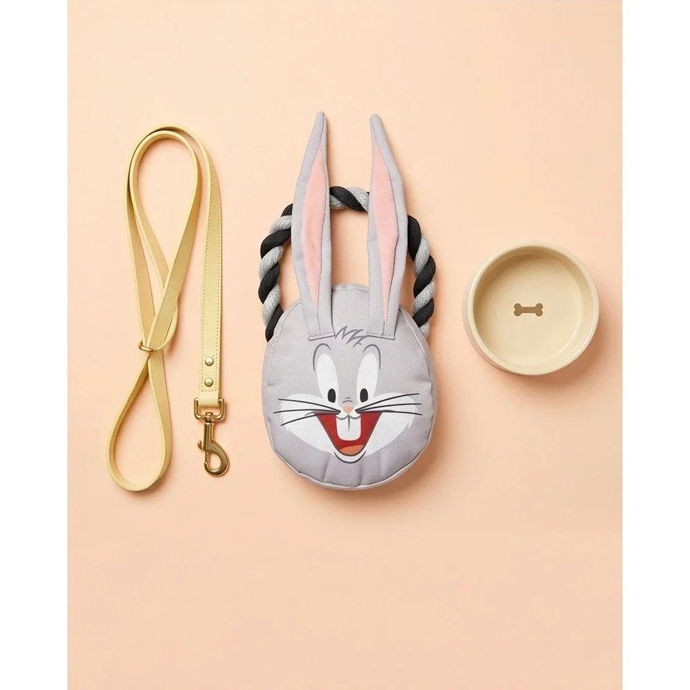 Looney Tunes Bugs Bunny Plush Rope Dog Toy Grey‎ WB Fetch for Pets NEW